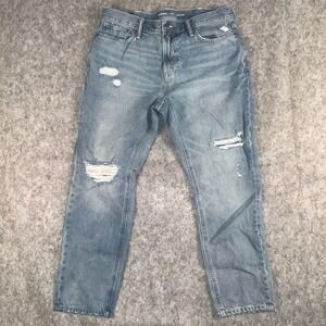 Old Navy Men's 38x30 Original Straight Taper Light Wash Distressed Jeans 704327
